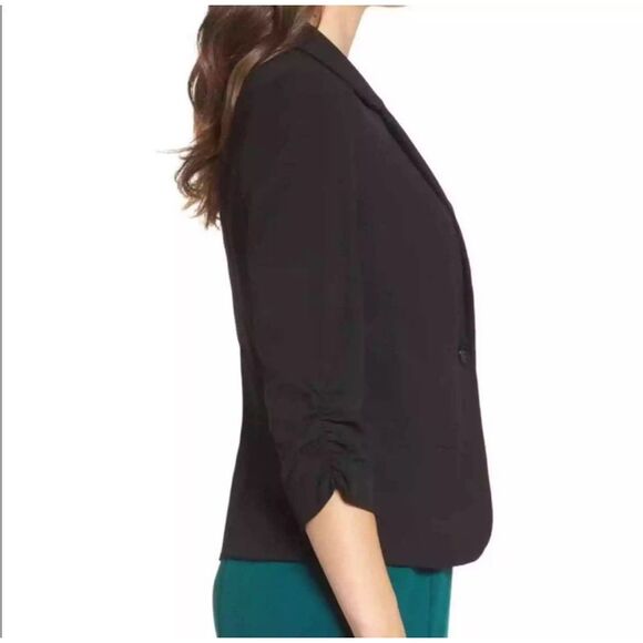 Eliza J Black Professional Single Button Stretch‎ Blazer Career Office Jacket XL - Picture 3 of 9